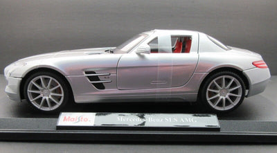 Mercedes-Benz SLS AMG ~ Silver ~  1:18 Die Cast Car ~ Maisto