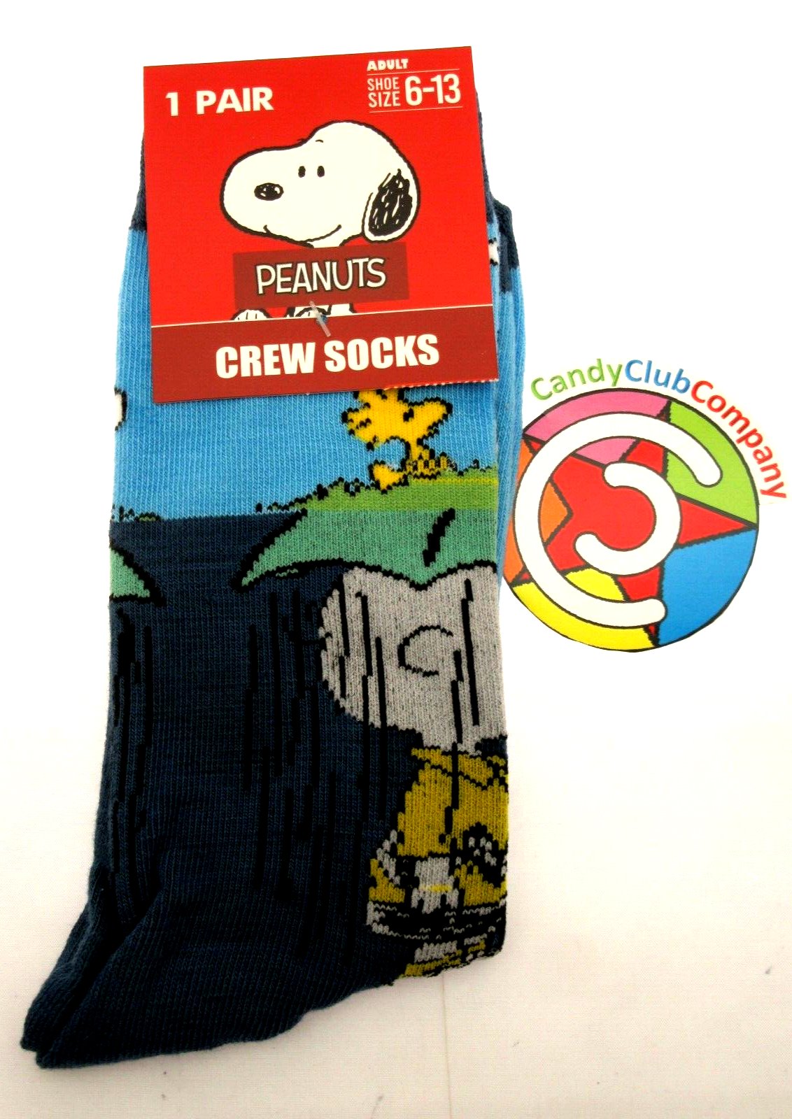 Charlie Brown! Crew Socks ~ Adult Sizes 6 - 13 ~ Peanuts! One Pair