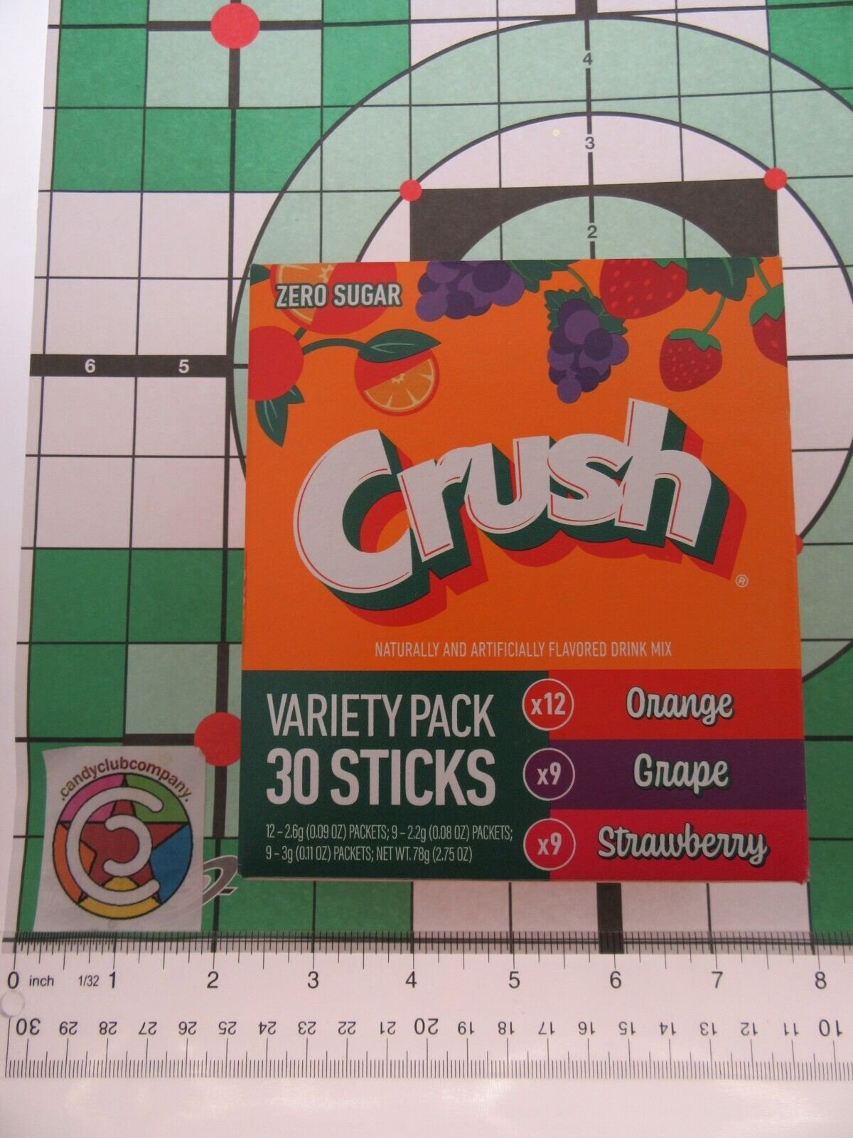 Variety Pack Crush ~ 30 Packets Per Box ~ Sugar Free ~ Drink Mix w/strawberry