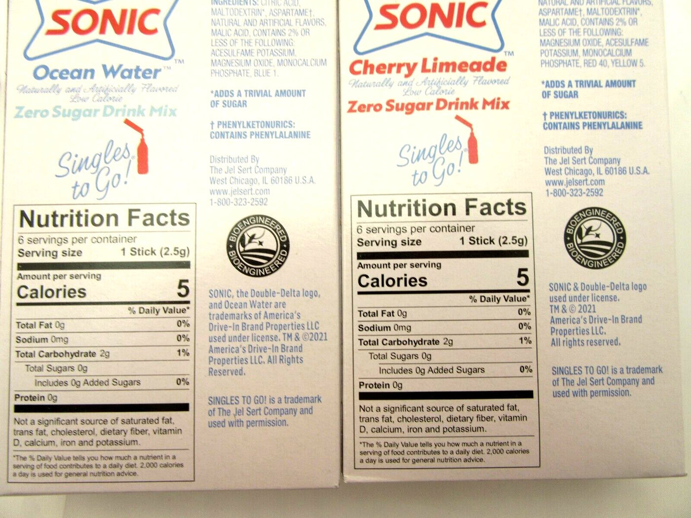 Sonic Variety ~ Packets ~ Zero Sugar Free ~ Drink Mix ~ Lot of 4