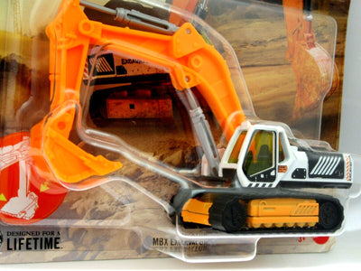 MBX Excavator ~ Orange & White ~ 1:64 Scale ~ Matchbox