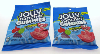 New! Jolly Rancher Gummies ORIGINAL ~ Soft Chewy Candy ~ 3.4oz Bag ~ Lot of 2