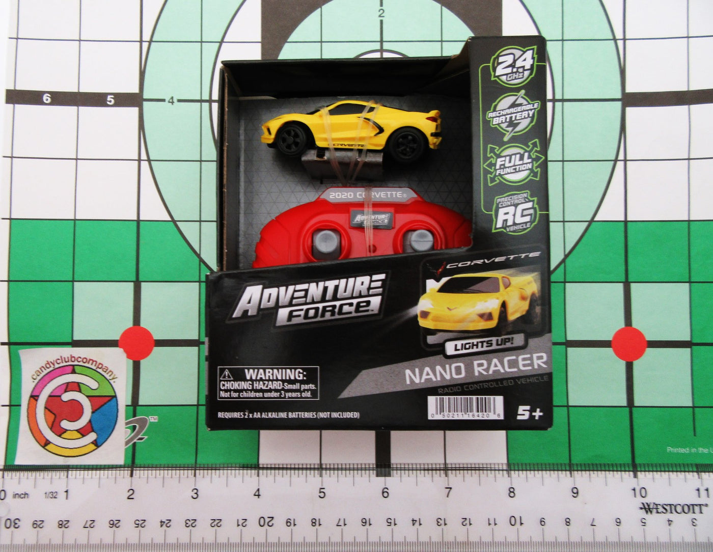 Nano Racer RC Car ~ Corvette ~ Yellow ~ Adventure Force ~ Radio Control Fun