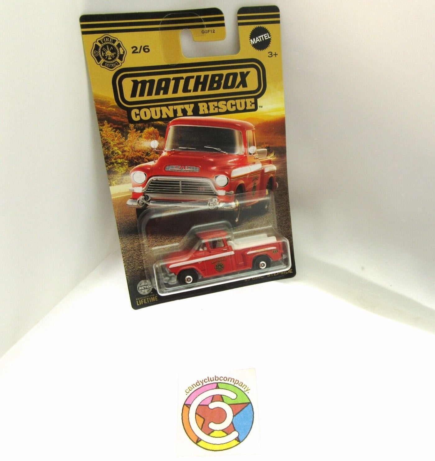 1957 GMC Stepside~ Red ~ 1:64 Scale ~ Matchbox County Rescue