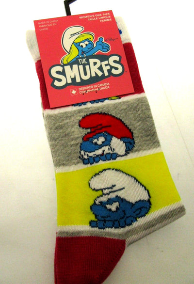 One Pair of The Smurfs Crew Socks for Men Shoe Sizes 6 - 12