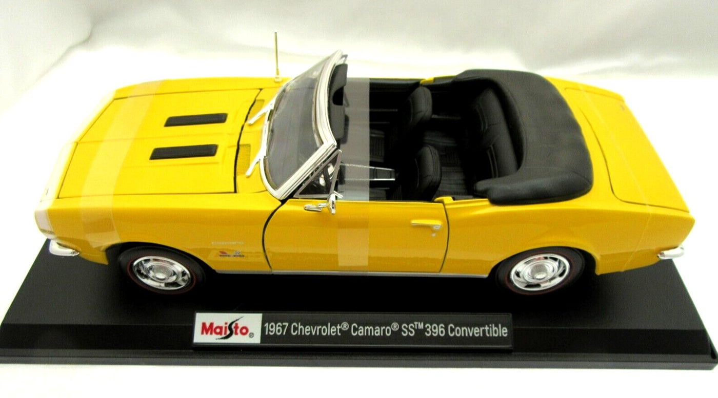 1967 Chevy Camaro Convertible Yellow 1:18 Metal Die Cast ~ Maisto