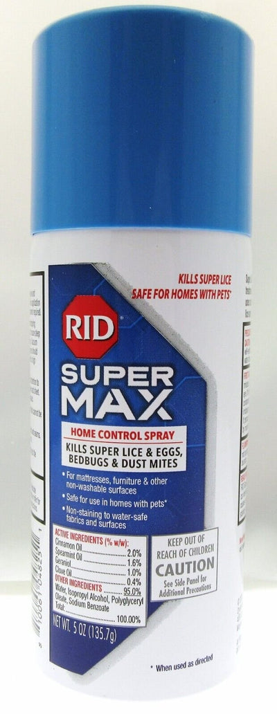 RID Super MAX ~ Kills Super Lice & Eggs, Bedbugs & Dust Mites ~ 5oz Can