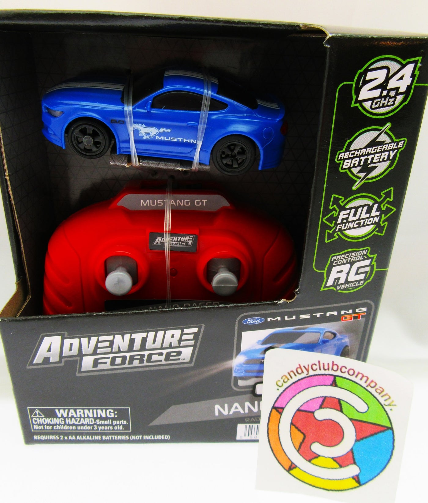 Nano Racer RC Car ~ Mustang ~ Blue ~ Adventure Force ~ Radio Control Fun