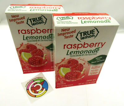 True Lemon ~ 10 pk ~ Raspberry ~ Rasberry Real Flavor From Real Fruit ~ Lot of 2