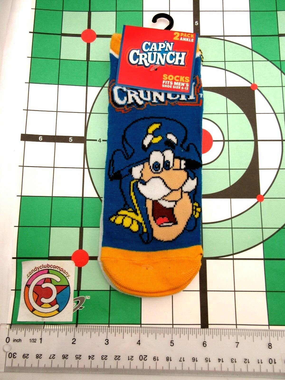 Two Pairs of Cap'N Crunch Ankle Socks Captain for Men Shoe Sizes 6 - 12