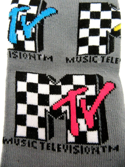 One Pair of MTV Crew Socks for Men Shoe Sizes 6 - 12