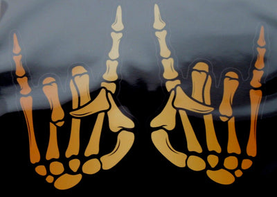 Auto Decal ~ For Cars or Trucks ~ Gold Skeleton Hands