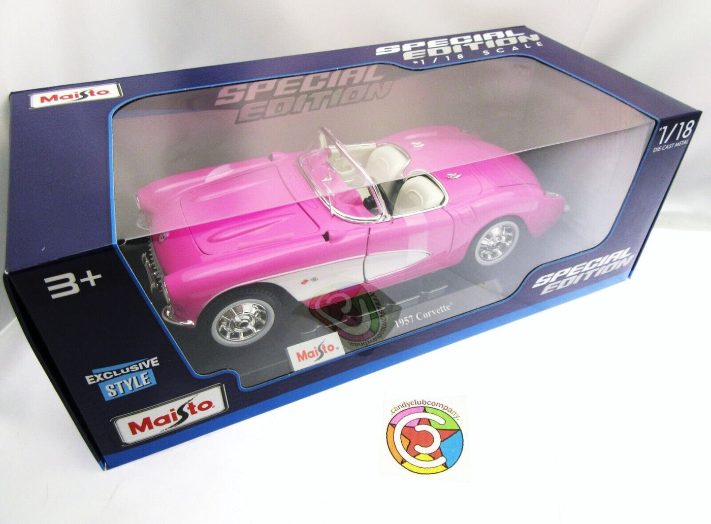 1957 Chevrolet Corvette ~ Pink~  1:18 Die Cast Car ~ Maisto