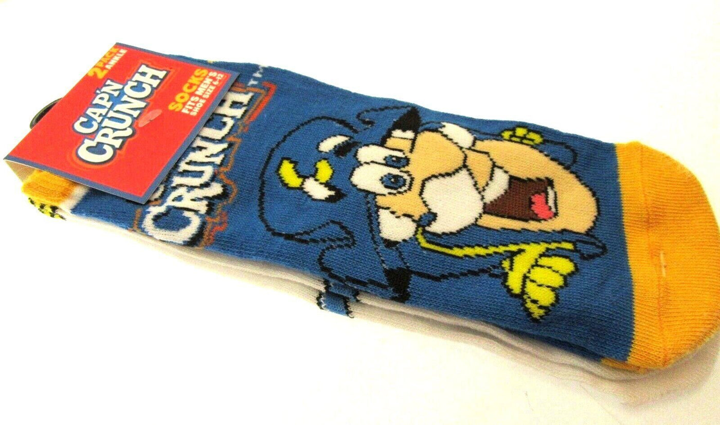 Two Pairs of Cap'N Crunch Ankle Socks Captain for Men Shoe Sizes 6 - 12