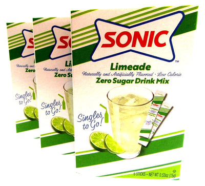 Sonic Limeade ~ Packets ~ Zero Sugar Free ~ Drink Mix ~ Lot of 3