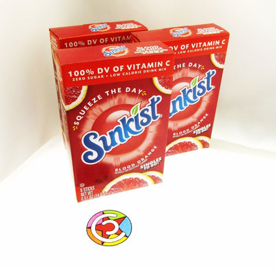 Sunkist Blood Orange ~ Packets ~ Zero Sugar Free ~ Drink Mix ~ 3 Boxes