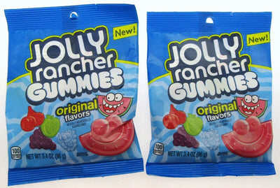 New! Jolly Rancher Gummies ORIGINAL ~ Soft Chewy Candy ~ 3.4oz Bag ~ Lot of 2