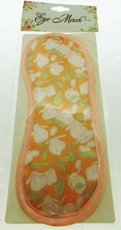 Peach Floral Eye Mask For Rest, Sleep, Meditation White Flowers