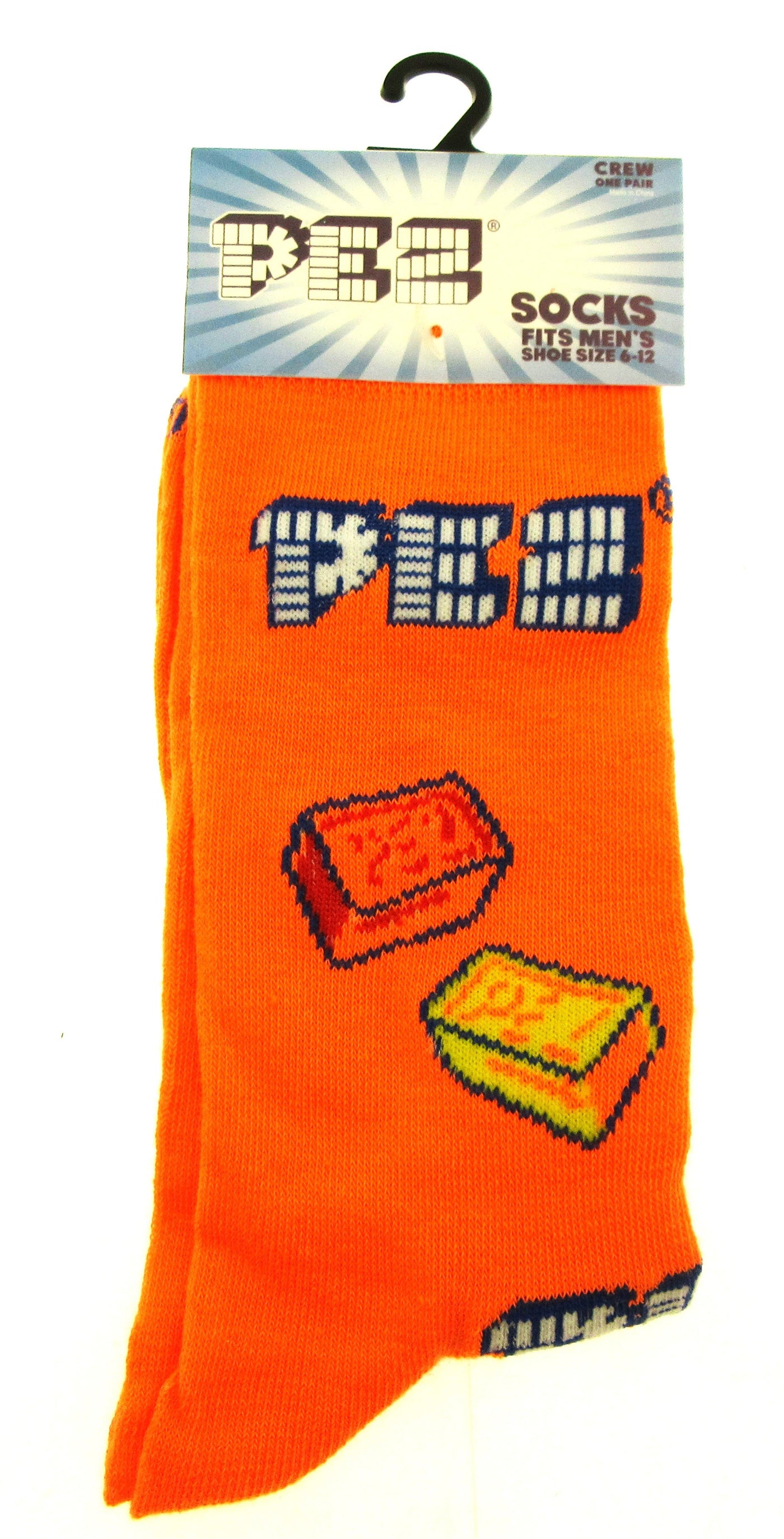 One Pair of PEZ Crew Socks for Men Shoe Sizes 6 - 12