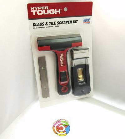 Hyper Tough ~ Glass & Tile Scraper KIt ~ Comes with Safety Scraper!