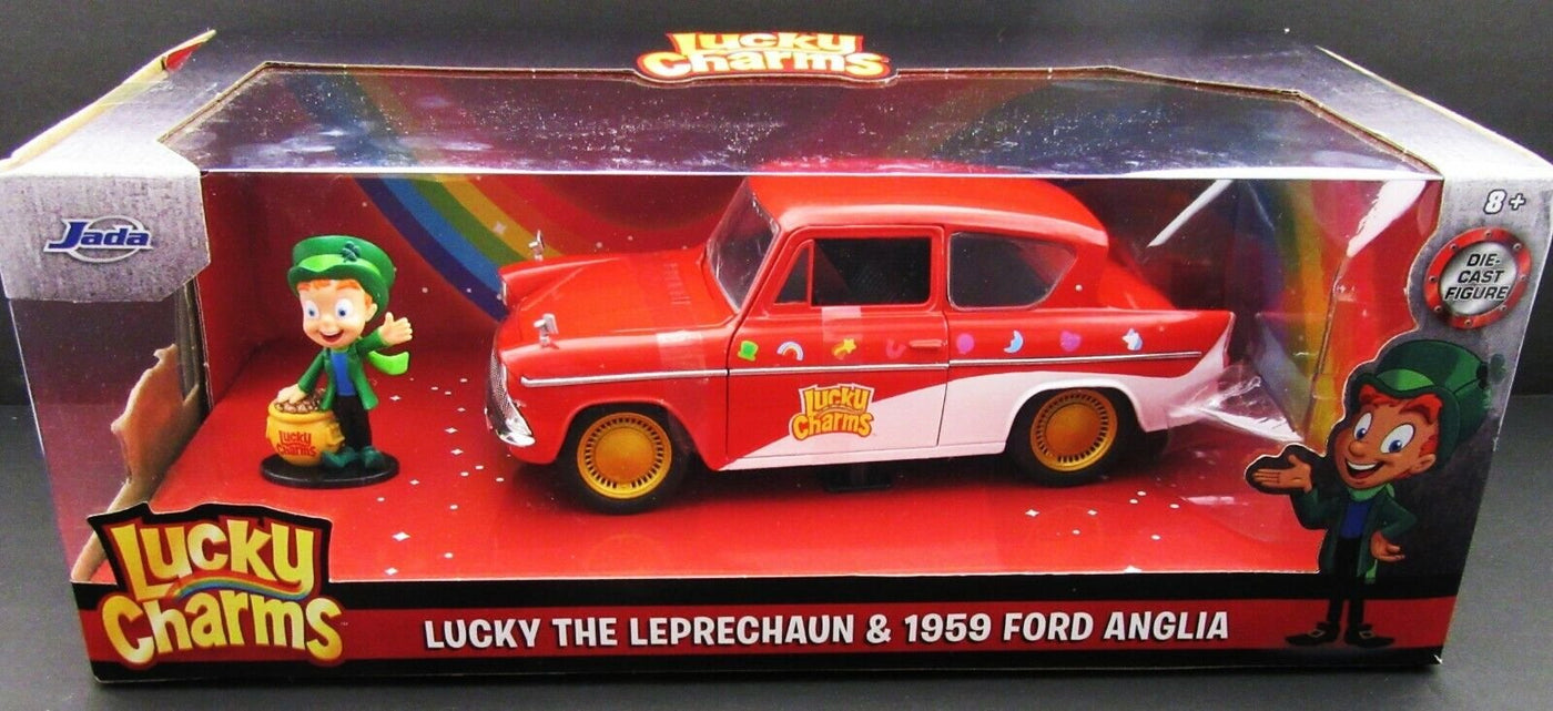 Lucky Charms 1959 Ford Anglia & Leprechaun  ~ Die Cast Car ~  1:24