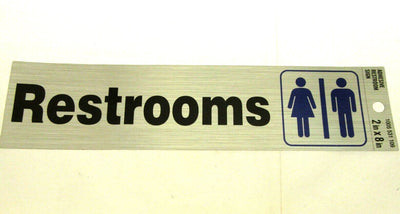 Restrooms Self Adhesive Metal Sign