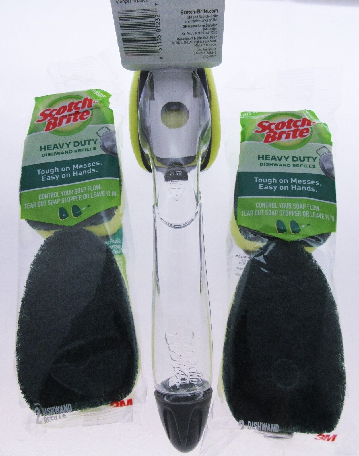 Scotch-Brite Dishwand Soap Despensing Heavy Duty Scrubber Refills Kitchen ScourX