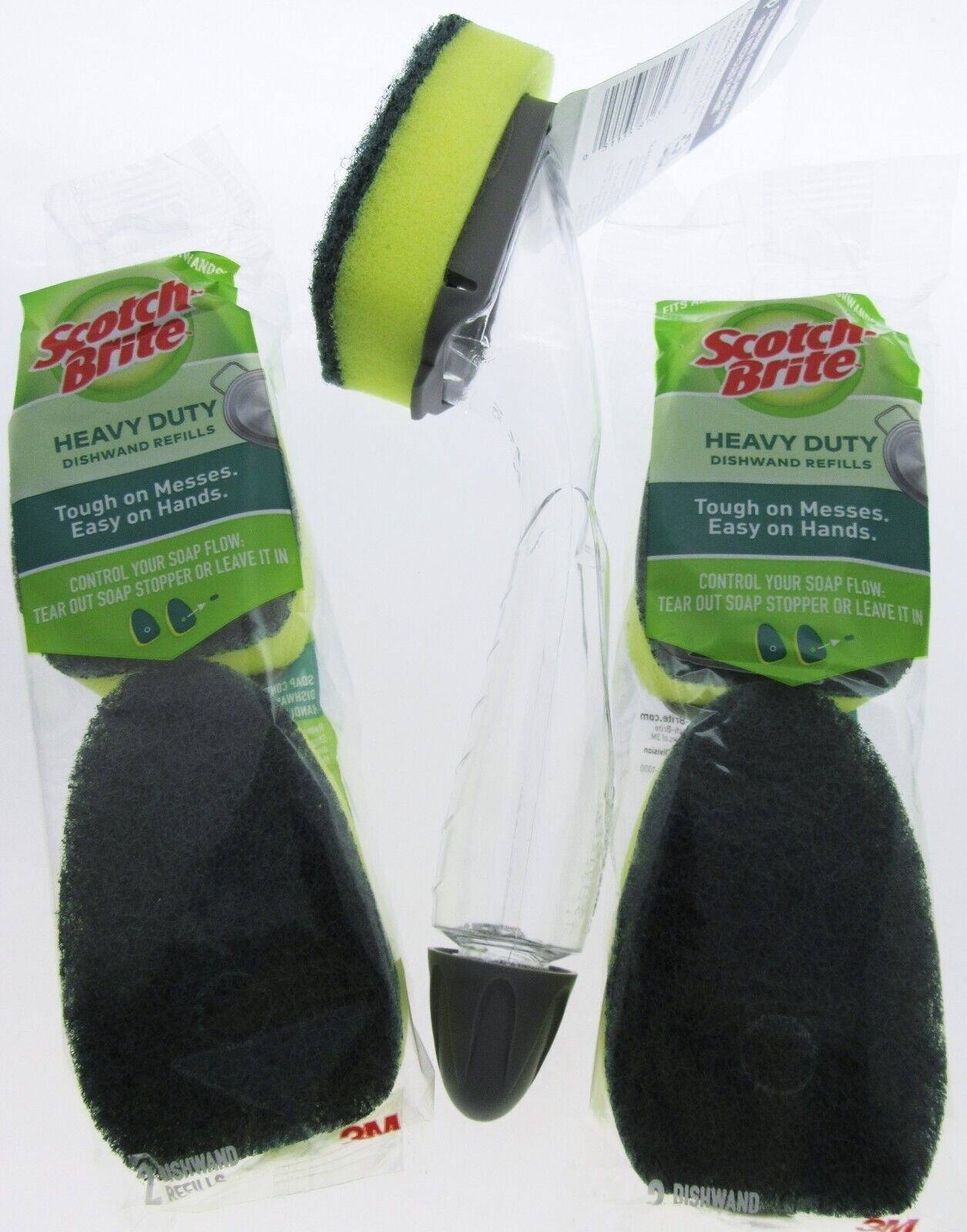 Scotch-Brite Dishwand Soap Despensing Heavy Duty Scrubber Refills Kitchen ScourX