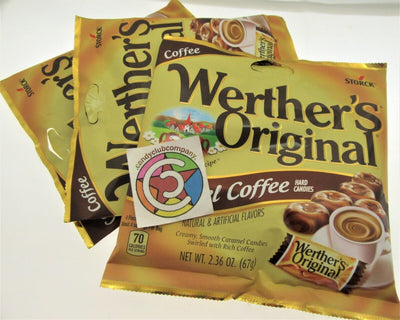 Werther's Original Caramel Coffee 2.36oz Bags Brown Werthers Candies Lot of 3