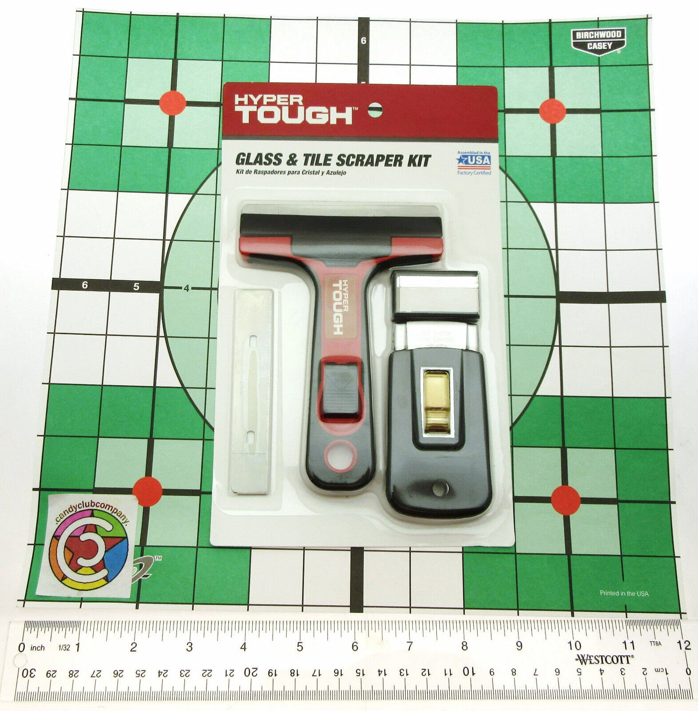 Hyper Tough ~ Glass & Tile Scraper KIt ~ Comes with Safety Scraper!