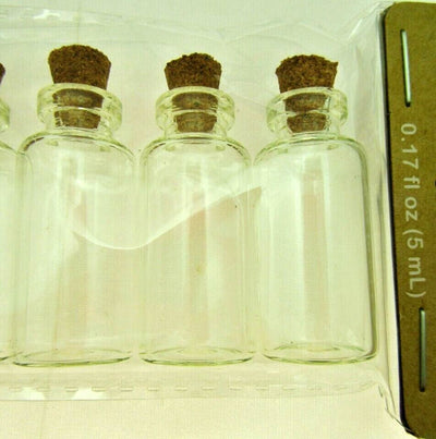 Miniature Glass Cork Lid Bottles - 2 Pack Mini Glass Containers Crafter's Square