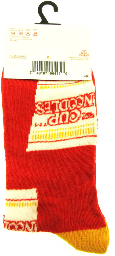 One Pair of Nissin Cup Noodles Crew Socks for Men Shoe Sizes 6 - 12