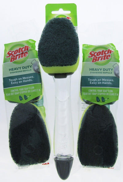 Scotch-Brite Dishwand Soap Despensing Heavy Duty Scrubber Refills Kitchen ScourX