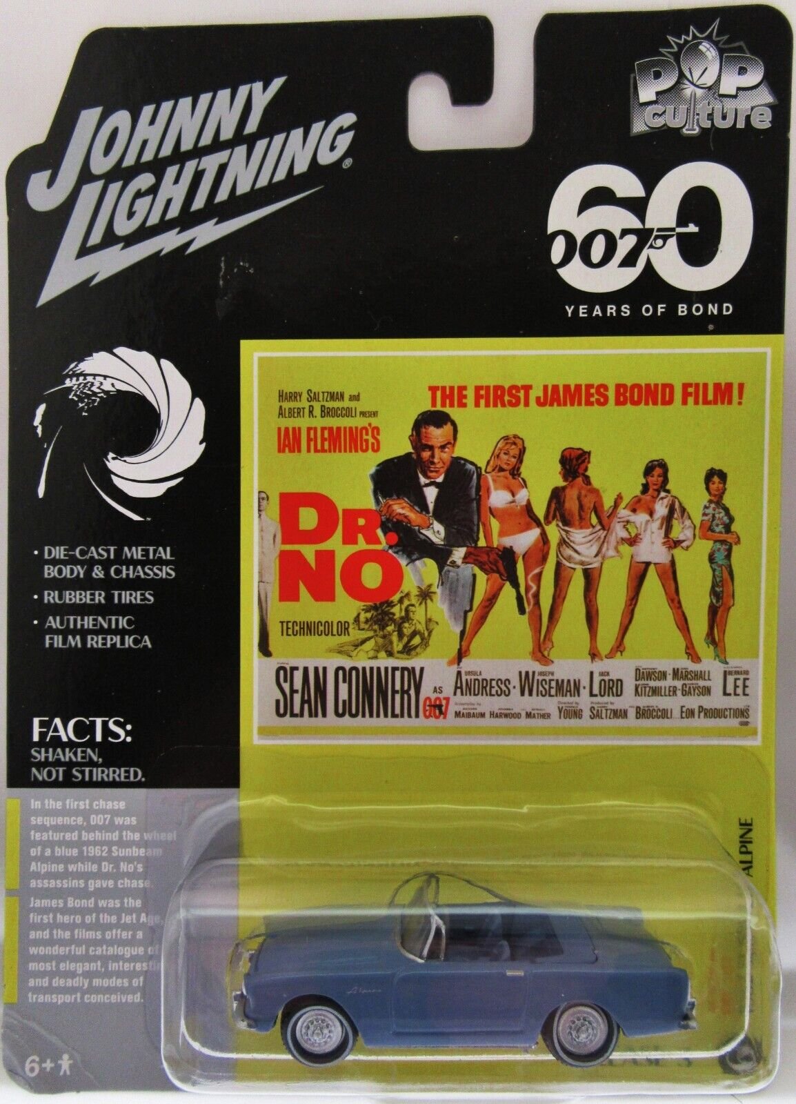 James Bond ~ Dr. No First Bond Film Sunbeam Alpine 1:64 Scale ~ Johnny Lighting