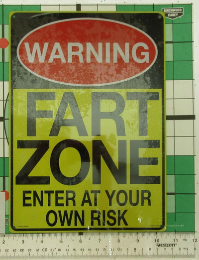 WARNING Fart Zone Enter At Your Own Risk 8 x 11 inch Sign Door Wall Decor