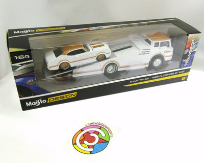 Maisto Design Die Cast Ramp Truck 1969 Oldsmobile 442 1:64 Scale