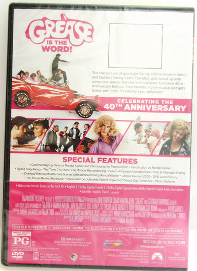 Grease ~ 1978 ~ John Travolta ~ Olivia Newton-John ~ Movie ~ New DVD