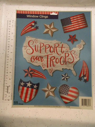 Window Clings Patriot ~ Stars ~ Heart ~ Support our Troops ~ Flag ~ Patriotic