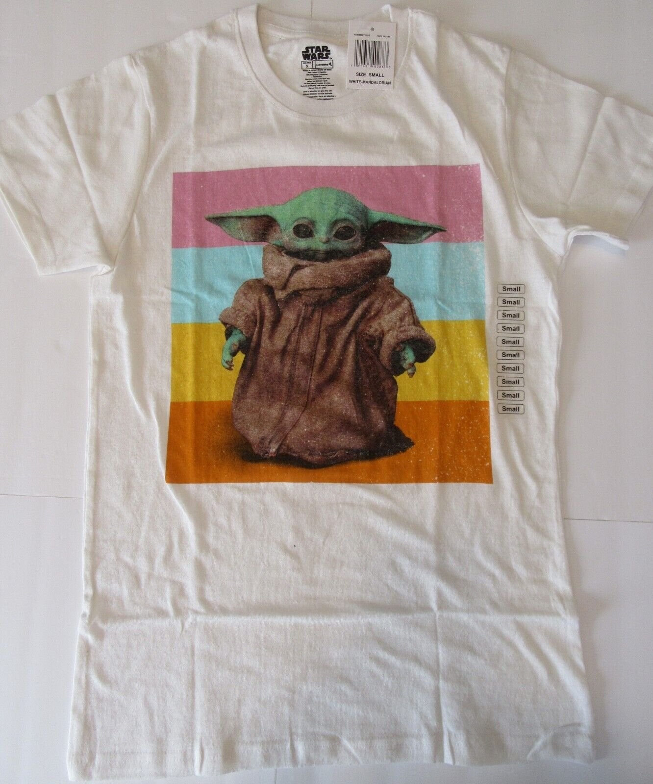 Grogu ~ Baby Yoda Star Wars Small T-Shirt ~ Size Sm ~ White T Shirt