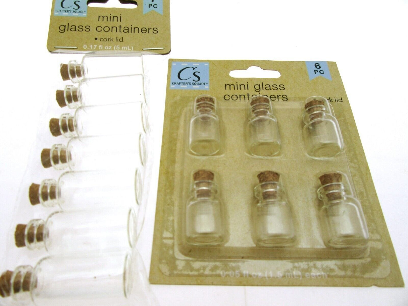 Miniature Glass Cork Lid Bottles - 2 Pack Mini Glass Containers Crafter's Square