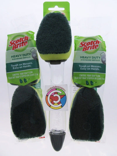 Scotch-Brite Dishwand Soap Despensing Heavy Duty Scrubber Refills Kitchen ScourX