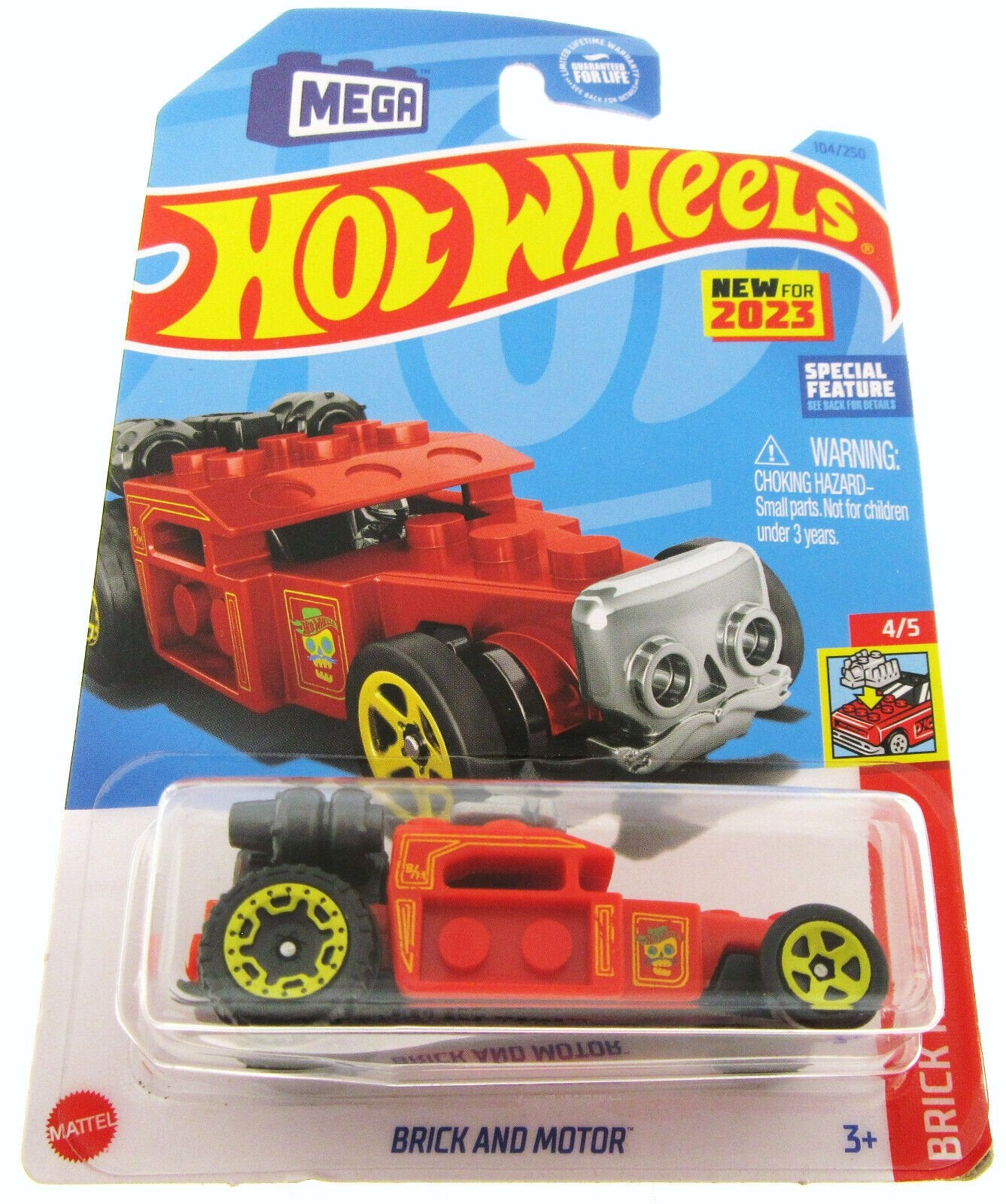 Hot Wheels ~ Mega Hotrod ~ Brick and Motor ~ Red ~ 1:64 Scale