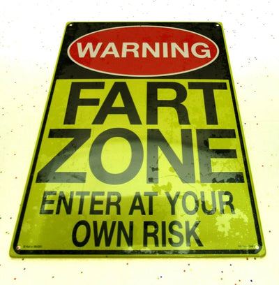 WARNING Fart Zone Enter At Your Own Risk 8 x 11 inch Sign Door Wall Decor