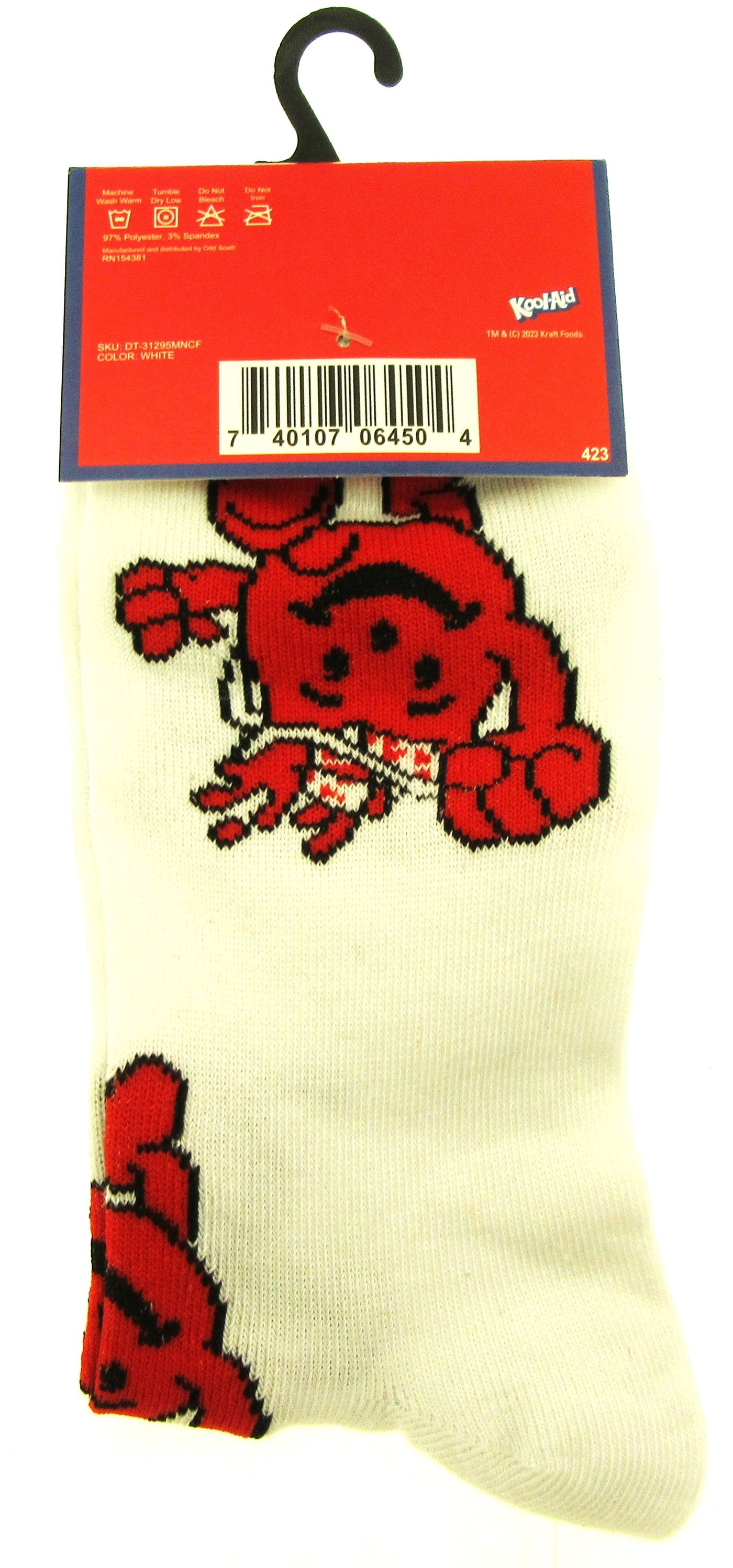 One Pair of Kool-Aid Crew Socks for Men Shoe Sizes 6 - 12