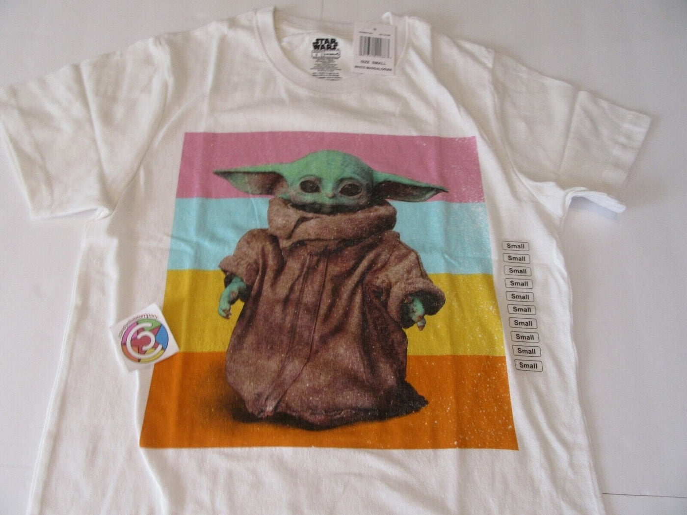 Grogu ~ Baby Yoda Star Wars Small T-Shirt ~ Size Sm ~ White T Shirt