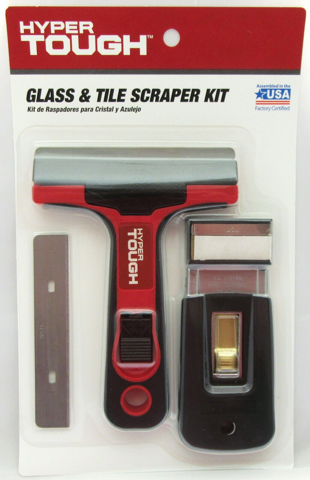 Hyper Tough ~ Glass & Tile Scraper KIt ~ Comes with Safety Scraper!