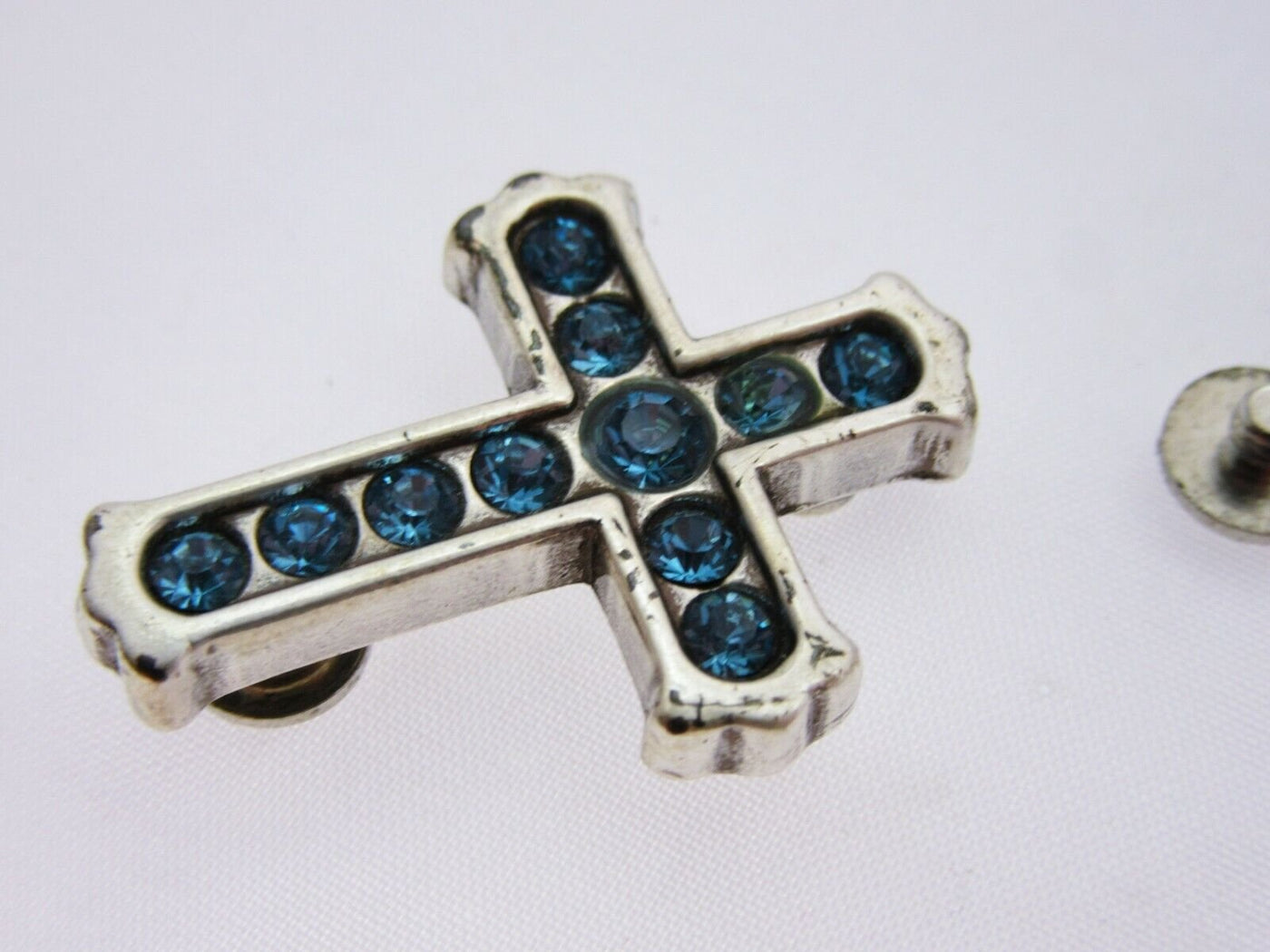 Rhinestone Cross Charms Chicago Screw Attachment ~ Lot of 10 ~ Jewelry Charm