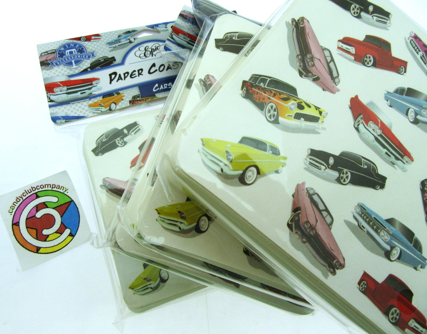 50's Themed Cars Paper Coasters 100 count