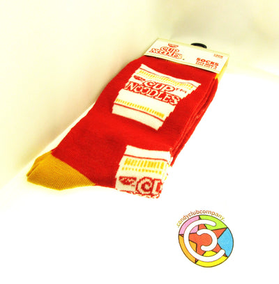 One Pair of Nissin Cup Noodles Crew Socks for Men Shoe Sizes 6 - 12