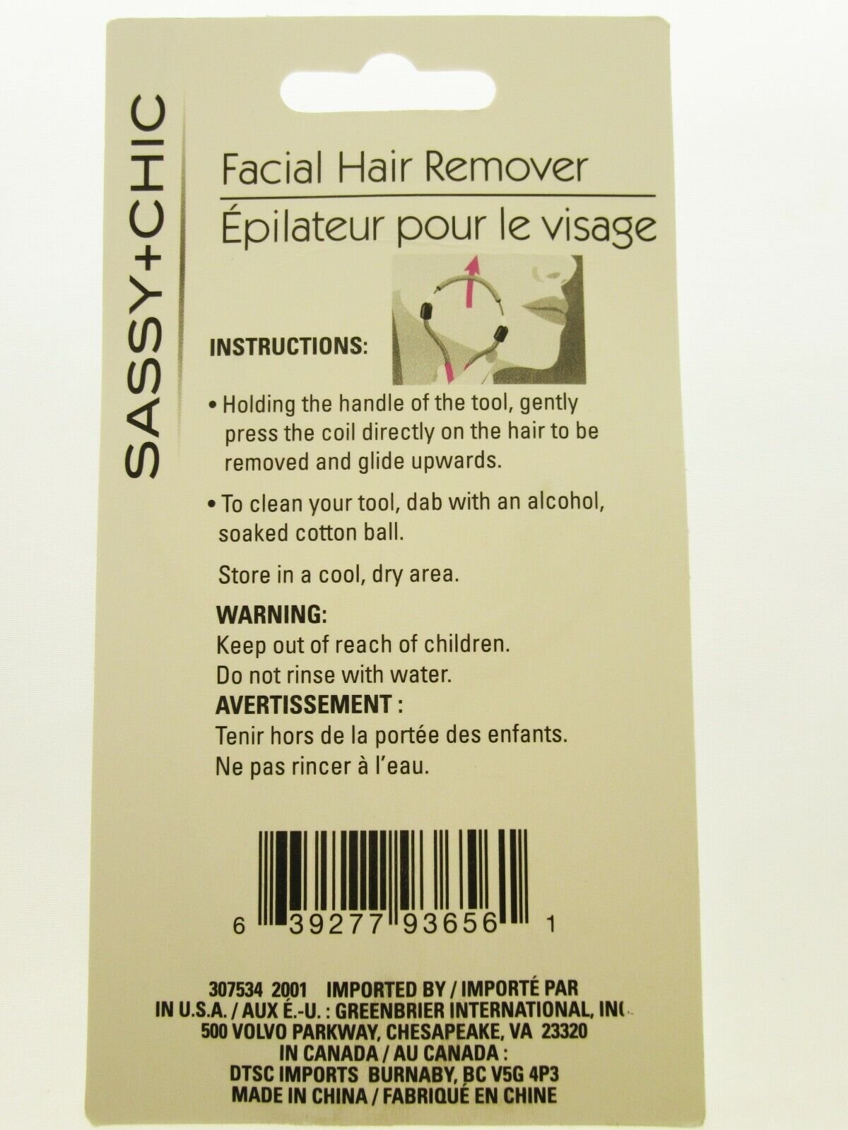 Facial Hair Remover Sassy-Chic Manual Epilator - Easily Remove Peach Fuzz